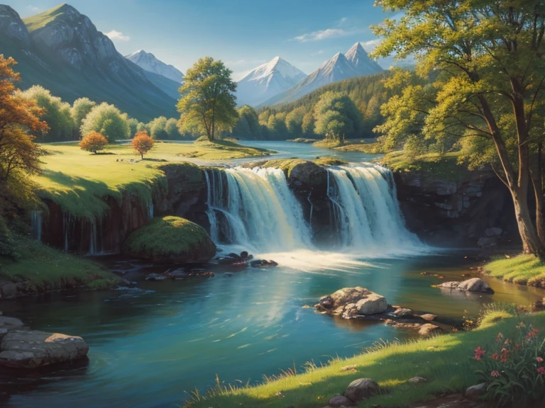 Celtic style,Landscape oil painting