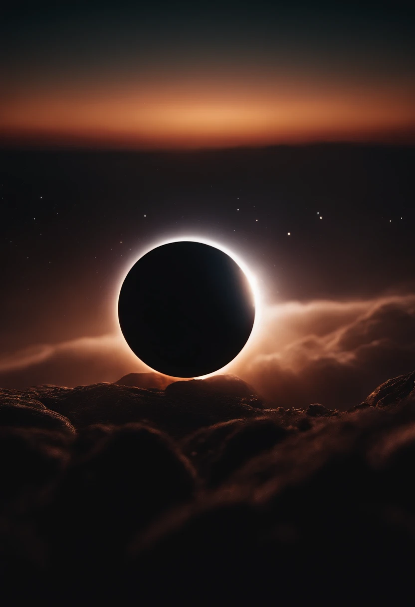 a high-resolution shot of the neon planet and its rings during a celestial event, such as a meteor shower or solar eclipse, creating a dramatic and captivating scene