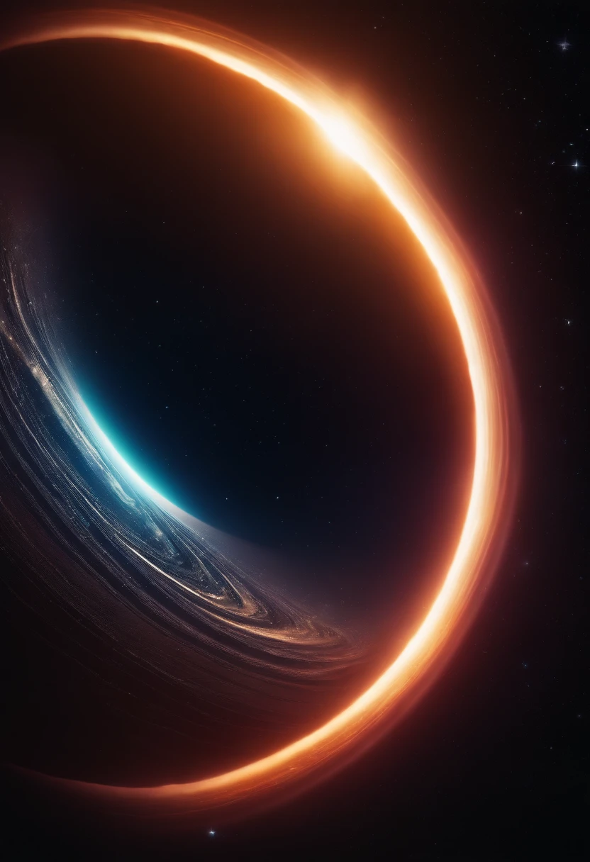 a high-resolution shot of the neon planet and its rings during a celestial event, such as a meteor shower or solar eclipse, creating a dramatic and captivating scene