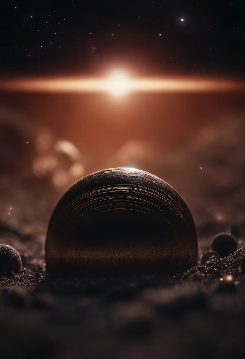 Create an ultra-realistic abstract art piece that evokes the feeling of solitude and emptiness, set in the vastness of space. The composition should be minimalist, using a limited color palette to emphasize the starkness and isolation. Predominantly use shades of deep black, dark blues, and subtle hints of white and gray to represent the void and the distant stars.
Incorporate a single, small, and dimly glowing object, such as a lone spaceship or an astronaut, to signify the solitary presence in the immense emptiness. This object should be placed off-center to convey a sense of disconnection and loneliness.
The background should be a gradient of dark colors, transitioning smoothly from black to dark blue, with scattered tiny white dots representing distant stars. Use light and shadow to create depth, making the space feel infinite and overwhelming.
Add subtle, faint textures to the background to enhance the sense of vastness, like barely visible nebulae or wisps of cosmic dust. The overall atmosphere should be cold and desolate, capturing the essence of solitude in the vast expanse of space.
Ensure the overall quality is photorealistic, capturing every intricate detail of the small glowing object and the expansive, empty space around it.