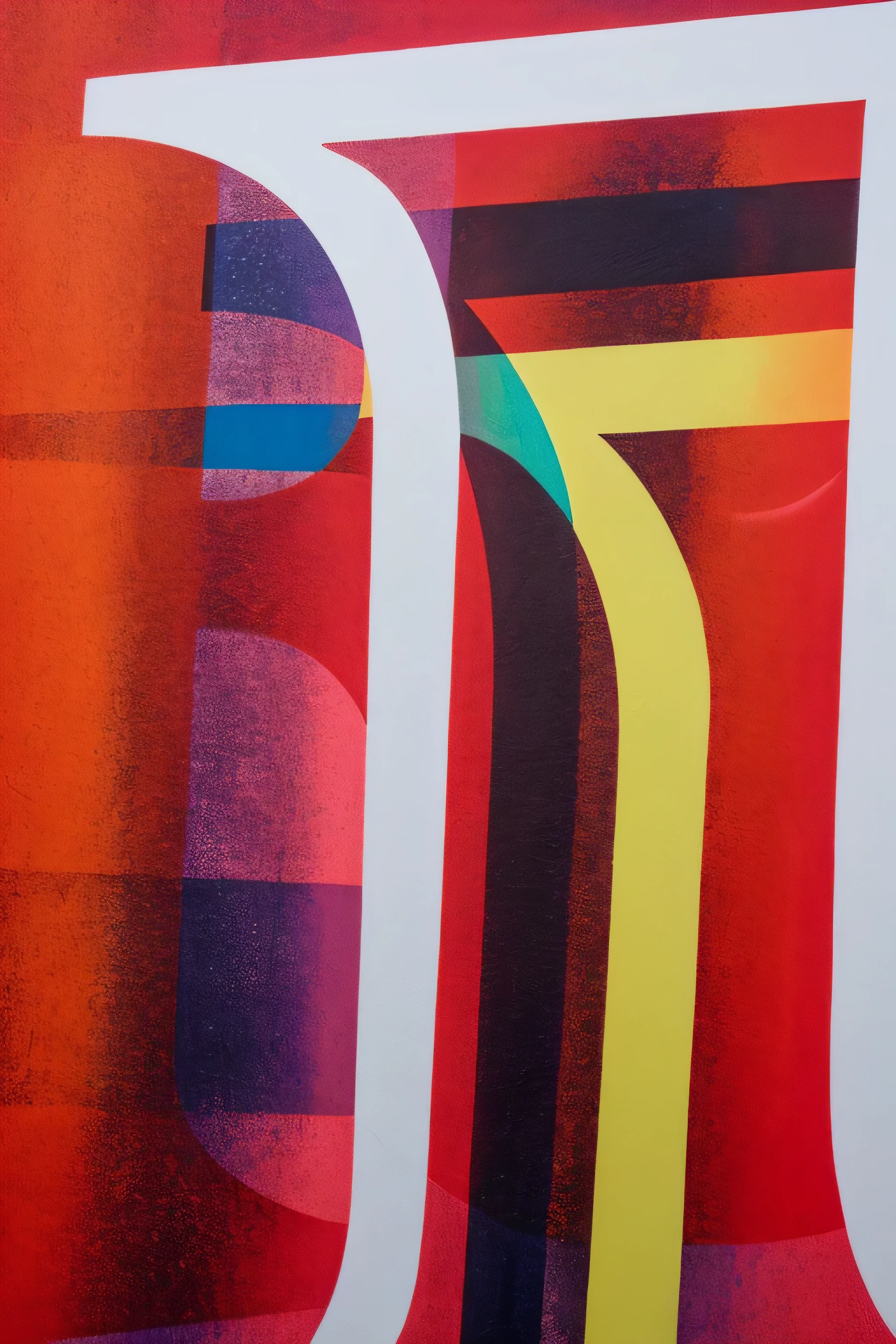 hay una gran pintura colorida en la pared de un edificio, Detalles y colores vivos, Graphic detail, pintura estilo bauhaus, Formas y formas abstractas, por Maler Müller, colores abstractos, detalle abstracto, Mural colorido en las paredes, semiabstracto, strong lines and bold colors, pared con graffiti colorido, inspirado en Hans Hartung, Michal Mraz