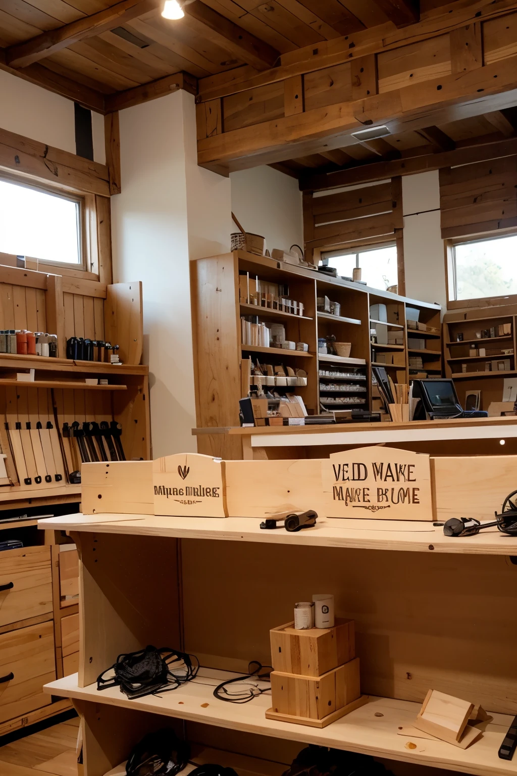 Make a logo for wood craft shop with choobin name