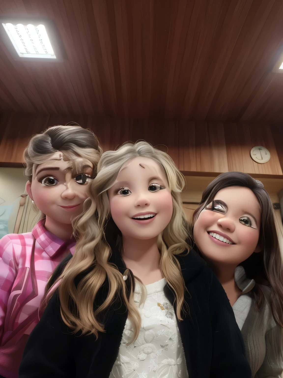 Pai, mother and daughter, estilo Disney pixar, alta qualidade, muita qualidade