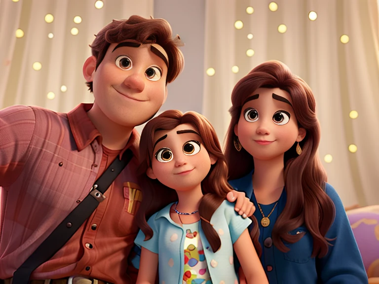A Disney Pixar-style family, alta qualidade, melhor qualidade