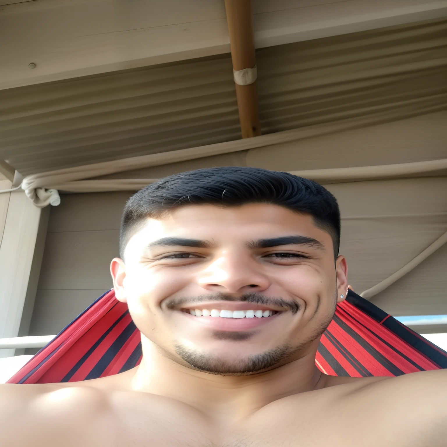 wired man in a hammock smiling at the camera, caio santos, imagem frontal, david rios ferreira, Mohamed Chahin, Emad Mostaque, em torno de 1 9 anos, Ronaldo Nazario Fenomeno, 2 7 anos, icaro carvalho, 2 3 anos, Carregado, imagem de qualidade muito baixa, 2 4 anos