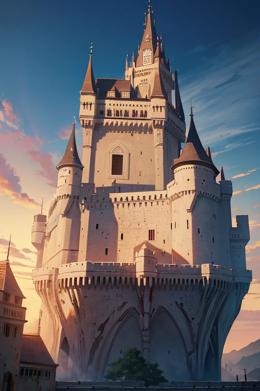 oda is a painting of a castle，oda&#39;There is a flag on the door, Bastion Gateway, castle scene manga, Opening scene, castle background, Castle setting, anime scene, (attack on titan animation), Claymore anime background, palace background, attack on titan scenery, Screenshot of the 2012 animation, screenshot from the anime film, black clover screenshot