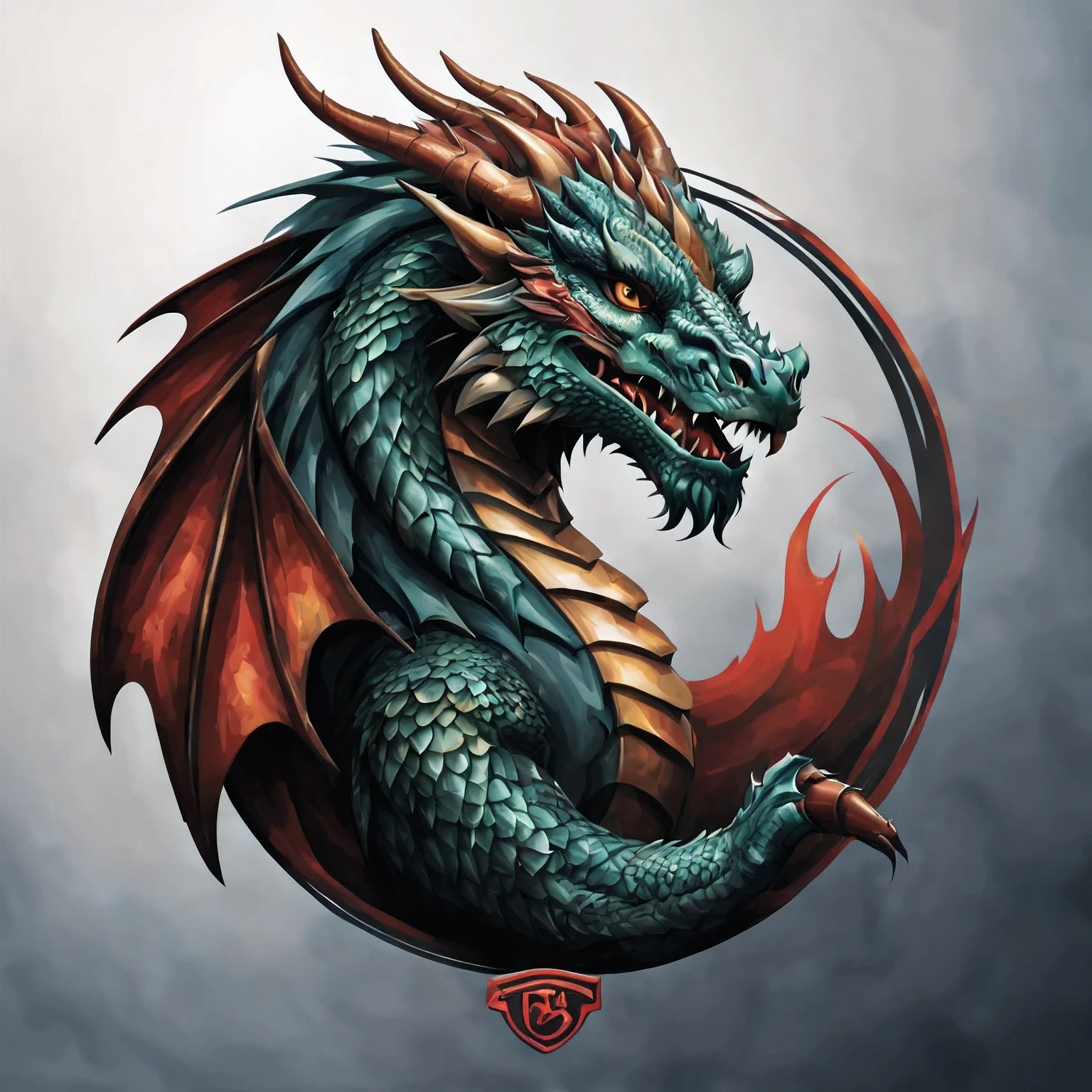 Dragon, t shirt design, rzminjornada, vectorial art, White background