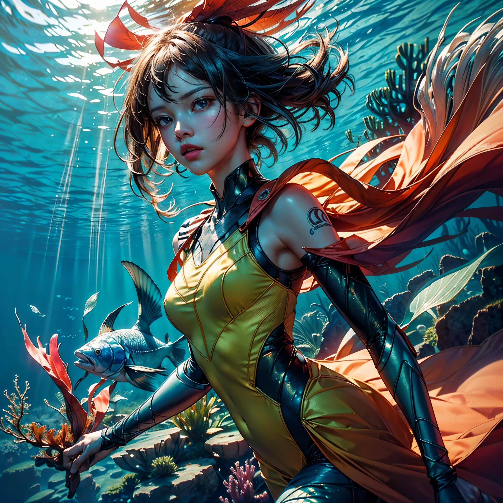 (((masterpiece))),(((best quality))),((ultra-detailed)),((underwater)),(illustration),(beautiful detailed water),((coral)),open tuck,((extremely delicate and beautiful girls)),dynamic angle,floating,(beautiful detailed eyes),(detailed light),(loli),floating hair,glowing eyes,(splash),underwater),((fishelack hair,green right eye,iceblue left eye,very long white dress,feather,nature,(sunlight),(underwater forest),(painting),(bloom),(detailed glow),(drenched),seaweed,fish,(((Tyndall effect))),face to face deep path equirectangular ultra_photo-realistic meticulously intricate ultra_high-details ultra_high-quality ultra_high-def ultra_high-res optimal ultra_sharpness focus perfection accurate global illumination volumetric Cinematic_Sunlight Lightning contrast cgi vfx sfx reflex Octane_rendered extreme improved radiant graduated UHD XT3 DSLR HDR romm rgb pbr 3dcg fxaa blu-ray vivid colors-coded backlight frontlight anti-aliasing fkaa txaa rtx ssao opengl-shaders glsl-shaders post-processing post-production cell-shading tone-mapping luminescence Crystalline varies multi etc. --s 1000 --c 20 --q 20 --chaos 100