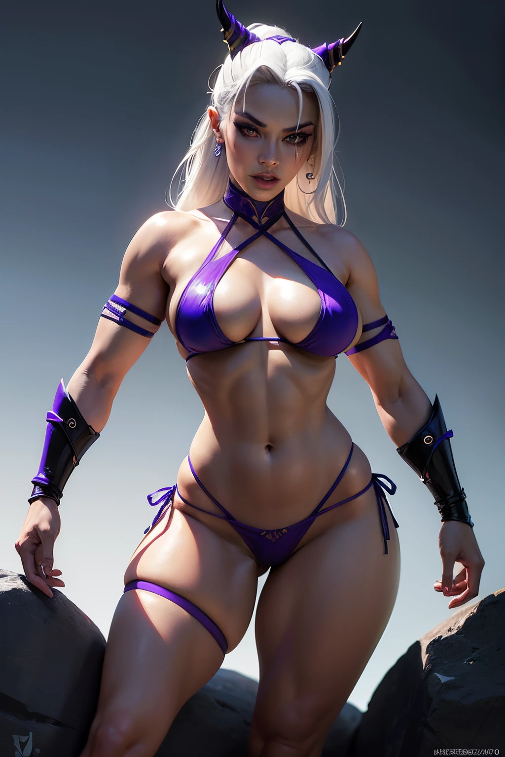 Sindel Sexy Mortal Kombat usando micro corda Bikini Micro corpo inteiro em Foot Circle Magic 2099, Foto de corpo inteiro de Sindel Sexy Mortal Kombat ((Extremely sexy micro string bikini