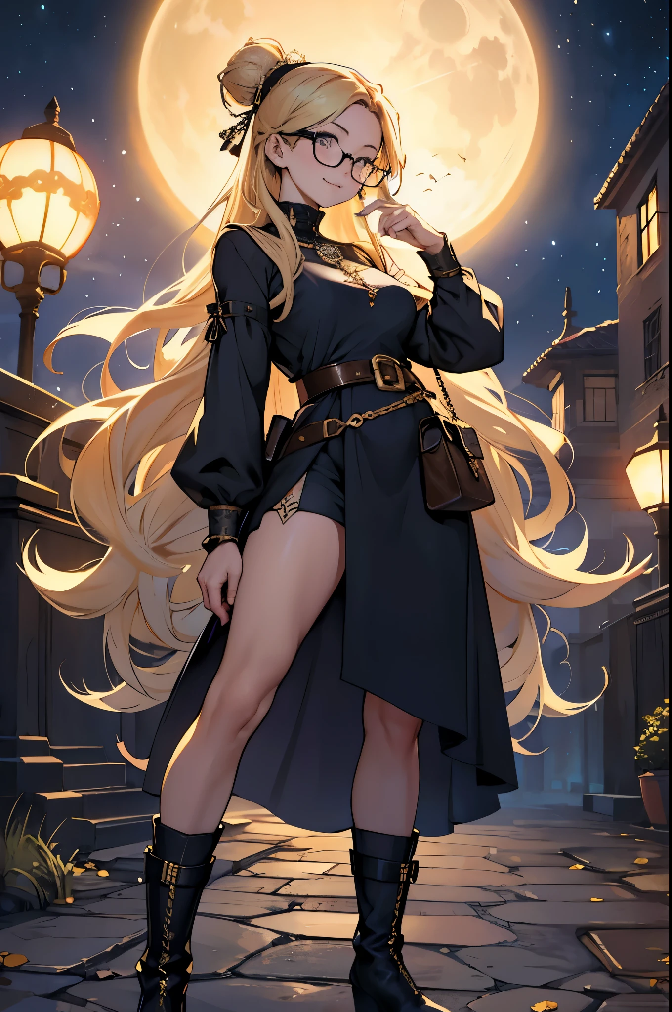 big tarot card between her fingers covering most of her hand
