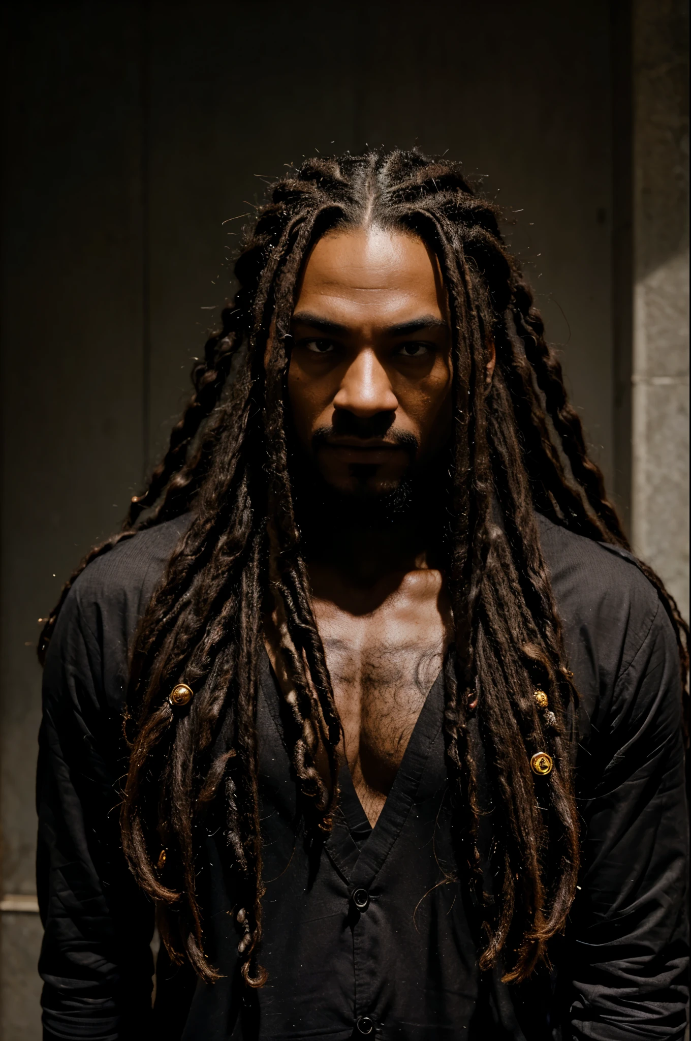 Idris Elba, (horn-like black dread braids:1.2)