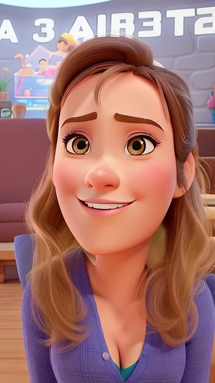 Uma mulher branca estilo disney pixar , alta qualidade , melhor qualidade