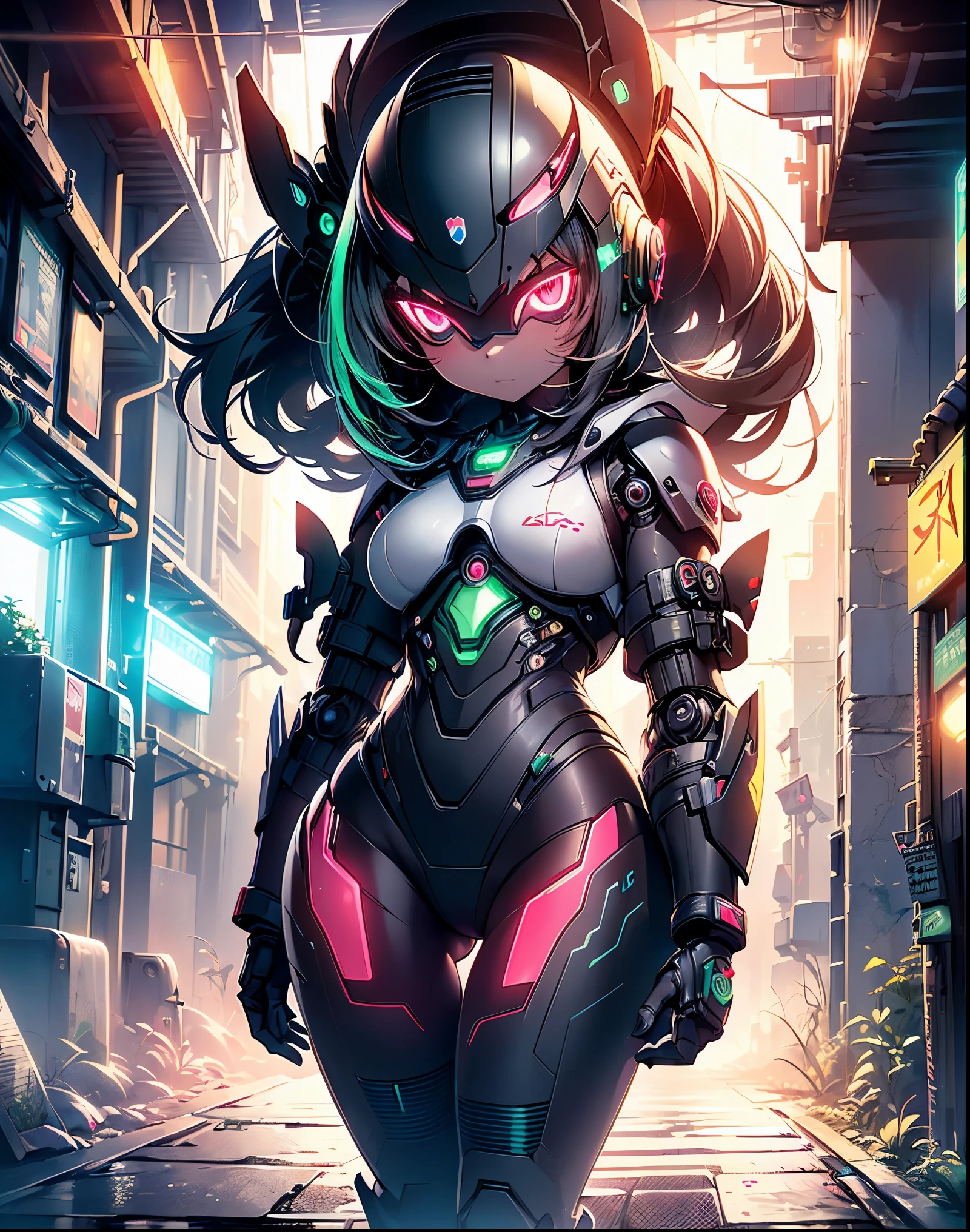 (Kawaii backstory:1.3),(Extremely detailed subtle touch:1.3),Black finish, red lights, green background, night time,Crystal Skin, 
a robot,ciberpunk,1girl,ass_shot,(AB_below:1.3),, (Masterpiece:1.3), (Best Quality:1.3), 1girl