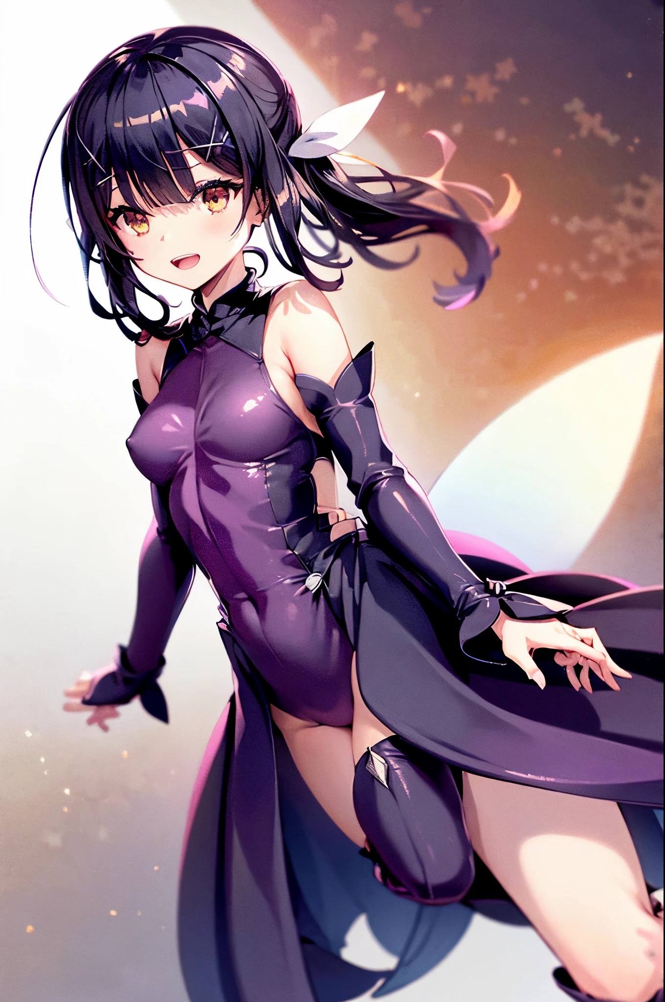 C2, MiyuMagicalGirl,small tits,Smile with open mouth,Whip thighs,Enchanted thighs,浅笑、Light blush,White background,simple background,Top image quality,Masterpiece