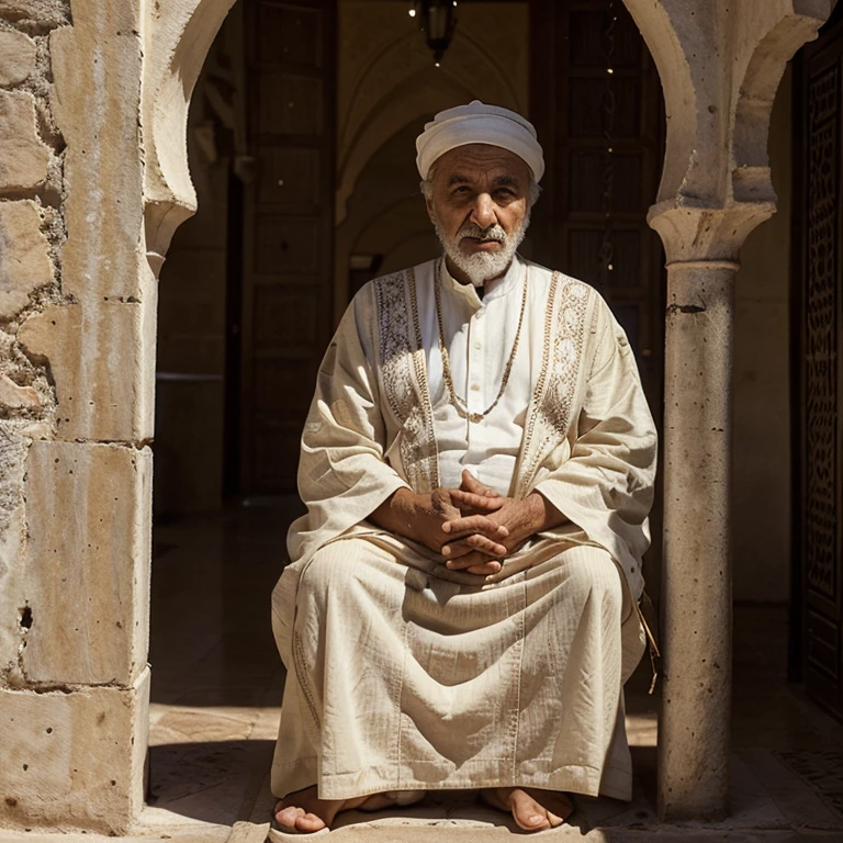 The personality of the intelligent storyteller:
 The character of the intelligent storyteller could be a man, an old man, a Moroccan Arab, the important thing is that he be an attractive and interesting character.  The storyteller may be wearing traditional Moroccan clothing, such as a jilbab or caftan.