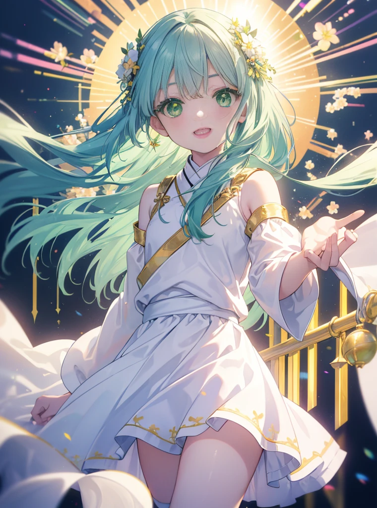 index, index, (Green eyes:1.5), Blue hair, Long hair, (flat chest:1.2),Upper body,Floral hair ornament, Tying up your back hair,fullllbody,Romper,Kimono with white,Furisode,a miniskirt,White knee-high socks,brown short boots,shrines,food stall,a smile,The sun begins to rise,Sunrise,Happy atmosphere,Looks happy,(Huge laughter:1.1)、(Opening Mouth:1.1)、(widely opened eyes:1.2)、太陽のまぶしさ
Romper (masutepiece:1.2), Best Quality, High resolution, Unity 8k壁纸, (Illustration:0.8), (Beautiful detailed eyes:1.6), extra detailed face, Perfect Lighting, extremely details CG, (Perfect hands, Perfect Anatomy),
