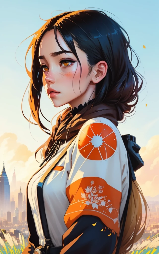 pace girl| standing alone on hill| centered| detailed gorgeous face| anime style| key visual| intricate detail| highly detailed| breathtaking| vibrant| panoramic| cinematic| Carne Griffiths| Conrad Roset| ghibli