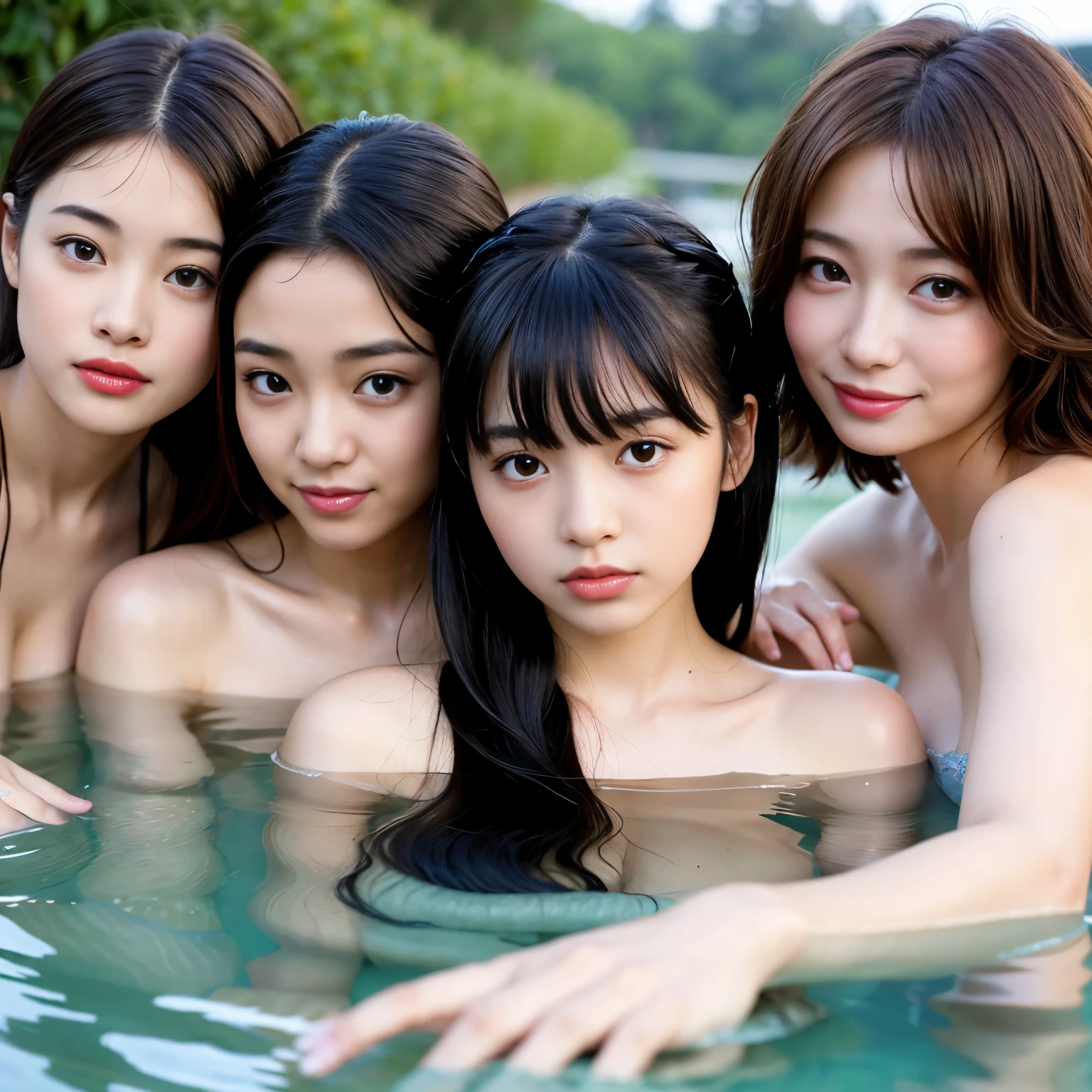 (((Five girls with different personalities come together)))、(((Jet Black Hair)))、(18-year-old)、((Big Boobs))、((Big Breasts))、((Straight hair))、smile、(((Everyone has a different hairstyle:1.25))、Highest quality、Ultra-high resolution、(Realistic:1.85)、Beautiful Japanese Eyes、Super Beauty、Beautiful breasts、shy smile、Perfect Style、Perfect balance、Fine skin、A gentle gaze、((Delicate painting))，(Detailed RAW photos of girls), (Flying debris:1.25), (Highest quality:1.6), (Ultra-high resolution:1.5), (Realisticですです:1.75), 8K resolution, Canon EOS R5, 50mm, Absurd, Very detailed,Cinema Lighting、((Completely naked))、((nsfw))、(((beach:1.25)))