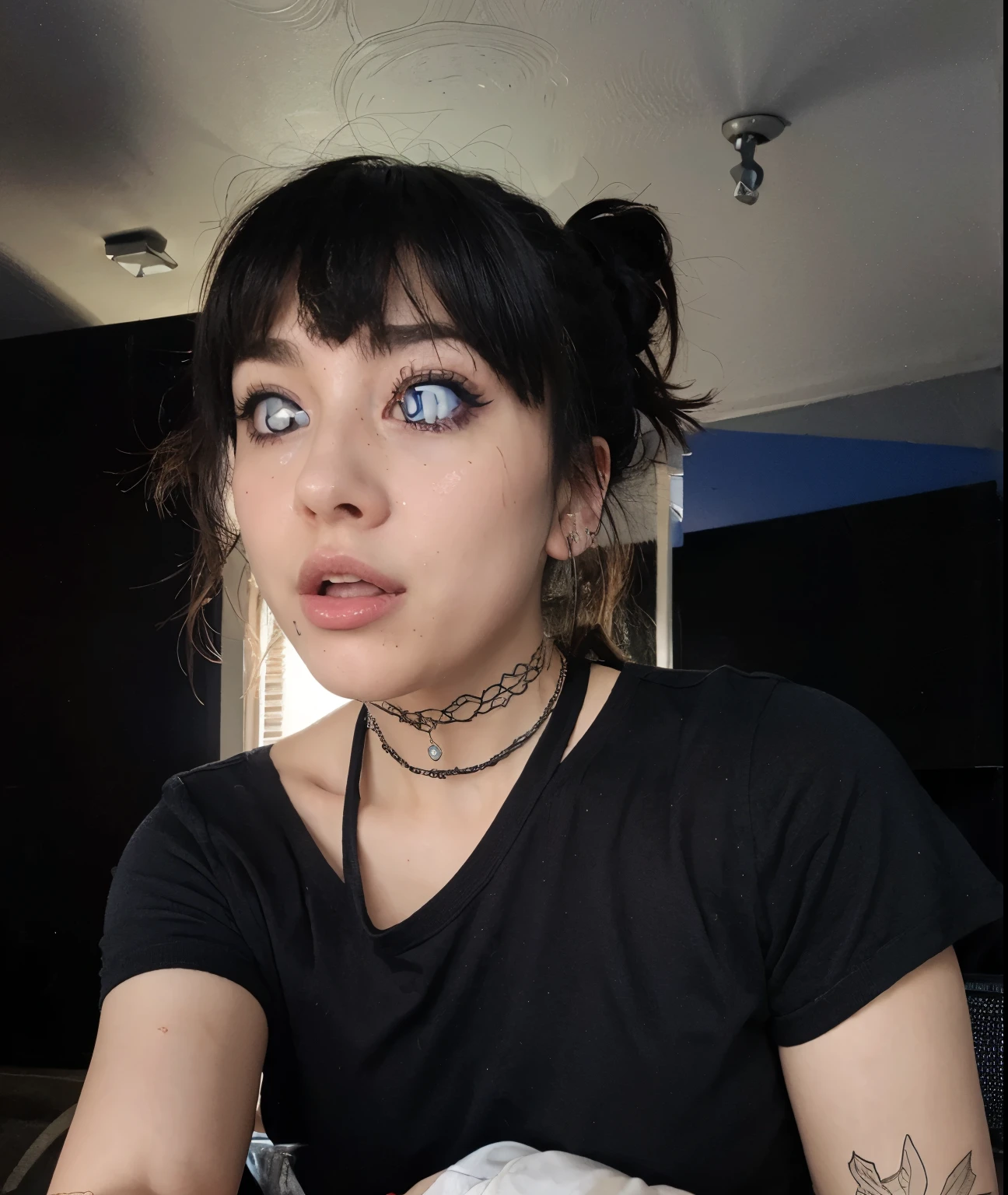 Blue vibrator in hand, masturbation masturbation, lewd water, ahegao, euladef, solo