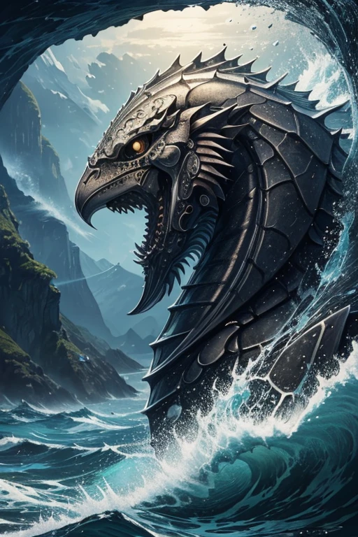 masterpiece, best quality, ultra-detailed, illustratio, sea , nobody, no_human,