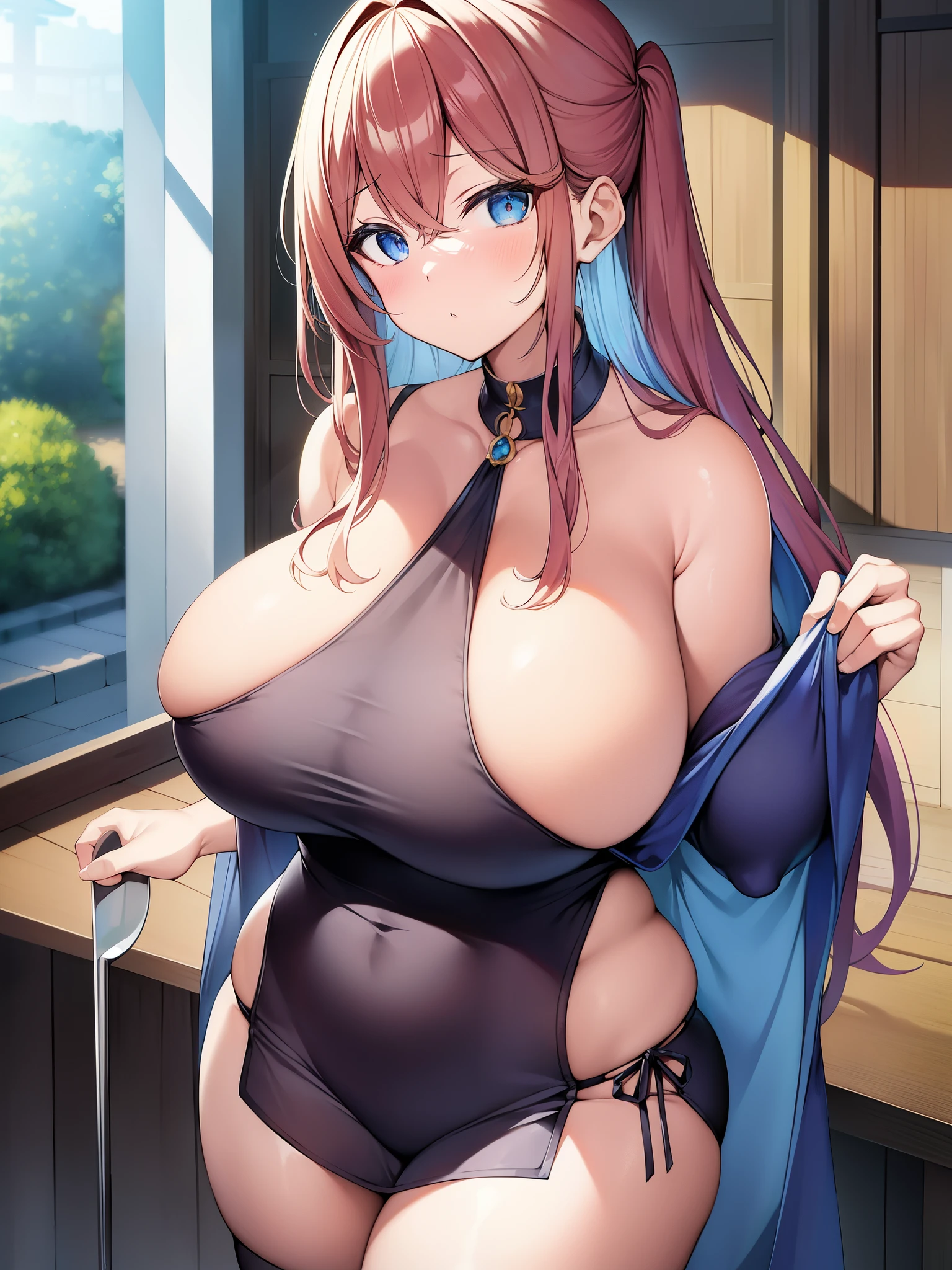 都会の環境でレンガの壁にポーズをとるlarge full breastsを持つアニメの女の子, large full breasts!, oppai, large full breasts!!, SFW Big, Proporciones oppai, large full breasts, A seductive anime girl, 生体力学的oppai, SFW with covered chest, escort, con unos large full breasts, con large full breasts, large full breasts, Photorealistic rendering of anime girl, SFW Cutlery Big