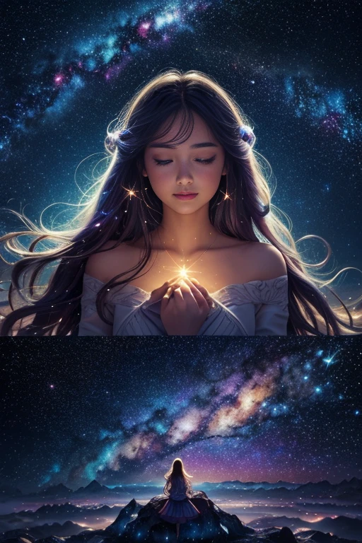 realista, 4k, Um anjo com grandes asas, Uma espada, a hood over your head in war (CAOS) space girl background image, spacesuit, space, obra de arte, melhor qualidade, technological, alta tecnologia, Intricado , detalhado, absurdo, 1 mulher, Lindo, rosto perfeito, detalhes extremos, (obra de arte), (melhor qualidade), face, olhando para o espectador, os olhos arregalados, espanto, susto, surpresa, space, Lindo, poeira estelar, cosmic , papel de parede, cinematographic, Composition, colorida, olhos perfeitos, 32K, in Dimensions 1080 x 1920, very Lindo mouth, pele verdadeira, olhos azuis, Cru, sensual, Magia, Dimensions, poeira estelar, futurista