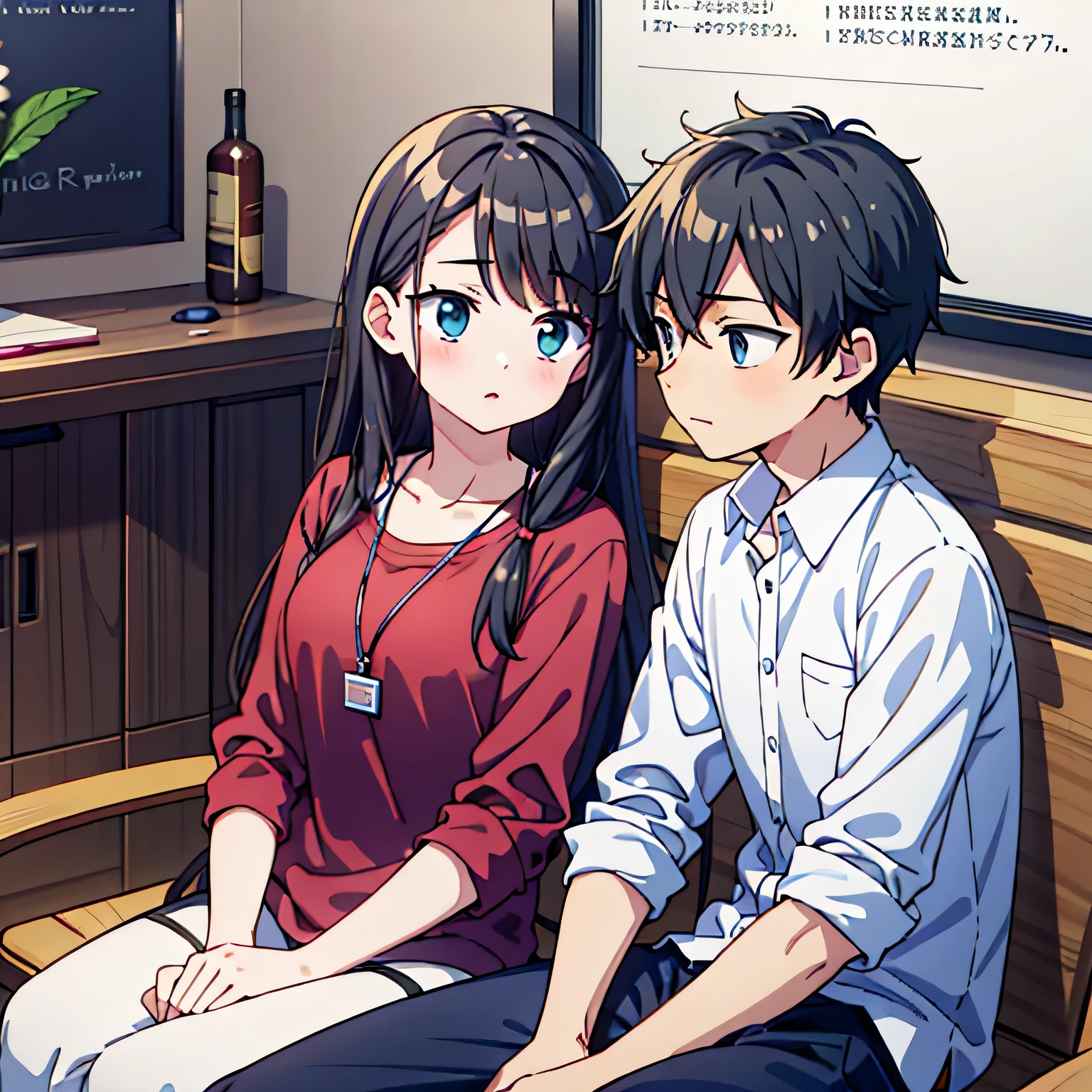 a scene where a girl and counselor boy in a counseling session