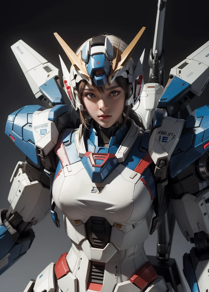 Textured skin, Super Detail, high details, High quality, Best Quality, hight resolution, 1080p, Gorgeous beauty,Girl with Beautiful Mecha Body,(Gundam) Girl with robot body