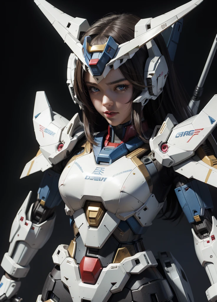 Textured skin, Super Detail, high details, High quality, Best Quality, hight resolution, 1080p, Gorgeous beauty,Girl with Beautiful Mecha Body,(Gundam) Girl with robot body
