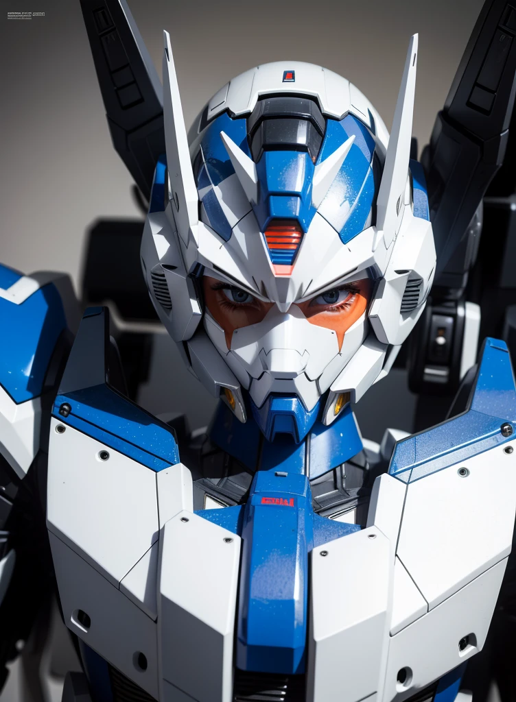 Textured skin, Super Detail, high details, High quality, Best Quality, hight resolution, 1080p, hard disk, Beautiful,(Gundam),beautiful cyborg woman,Mecha Cyborg Girl,Battle Mode,Girl with a Mecha Body,She wears a futuristic Gundam mecha,Fulll body Shot