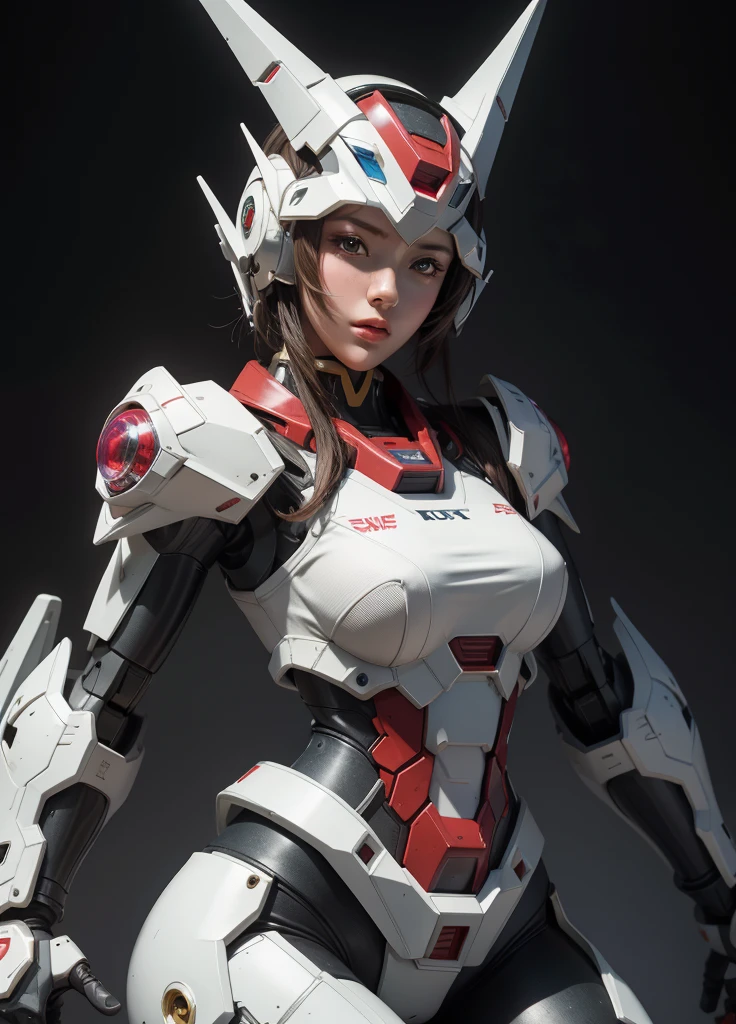 Textured skin, Super Detail, high details, High quality, Best Quality, hight resolution, 1080p, Gorgeous beauty,Girl with Beautiful Mecha Body,(Gundam) Girl with robot body