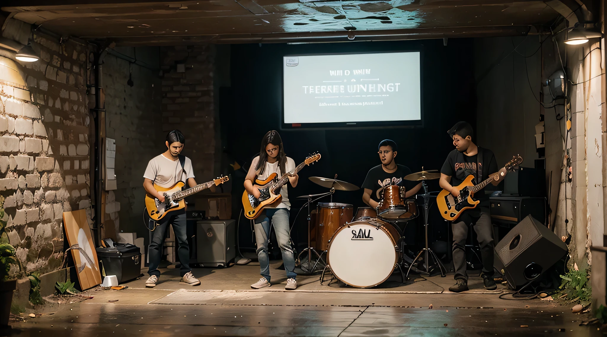 show de grindcore em um local underground