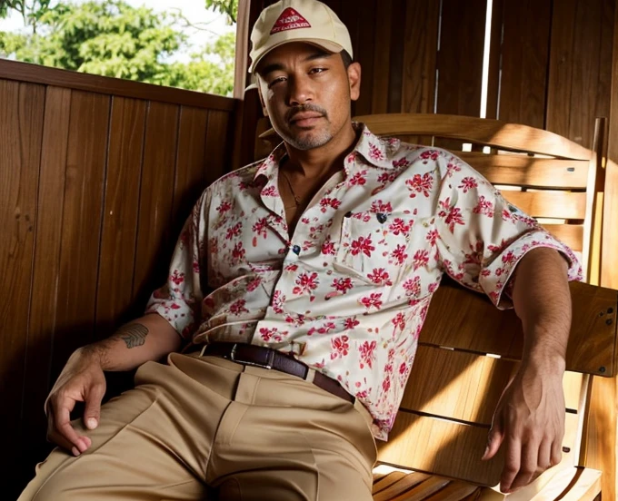 Dr Mephesto get Milk, too much Blood, Real Light Skin, Big Fat, Boy Bandana cap on Light Brown Straw, Hawaiian flowers Shirt, Brown Pants, Artist: Kim Jung-Gi, pov, cut-in, high detail, 8k, super detail, UHD, super detail, 16k