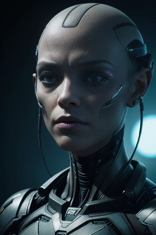 a close up of a person with a weird face and a weird head, from a 2 0 1 9 sci fi 8 k movie, movie still of a alien cyborg, movie still of the alien girl, unreal engine : : rave makeup, cyborg goddess in cosmos, love death + robots, sci - fi film still, ash thorp, vfx film closeup