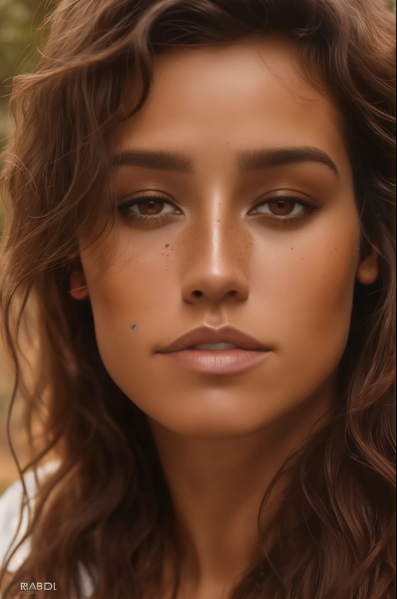 A portait of woman (TugbaYurt01), wavy hair parted in the middle, detailed face, natural thin lips, perfect teeth, (white shirt, unbuttoned shirt), earing, jewelery, neck, chin, facial skin imperfections, textured skin, detailed skin texture, remarkable detailed pupils, visible skin detail, freckled face, (blush:0.5), (goosebumps:0.5), skin fuzz, dry skin, subsurface scattering, pore details, oiliness, skin redness, blemishes, high-resolution textures, natural lighting, ultra realistic, Photorealistic, Hyperrealistic, Hyperdetailed, analog style, detailed skin, soft lighting, subsurface scattering, realistic, soft shadow, masterpiece, Ultra-High Quality, 12K, Deep Learning AI Enhancement, HDR, Quantum Dot Technology, 16-bit Color, Digital Medium Format, Advanced Lens Optics, ProRes RAW, Computational Photography, High Frame Rate, LUTs, Cinema-Quality Stabilization, outdoor, in ruined city, courtyard blur background, dusty misty background, (from below:.8), wide angle, (from side:0.2),