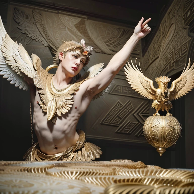 (masterpiece, best quality, 4k, dreamlike, hyperrealistic:1.35), (Ganymede castrates Zeus:1.5)