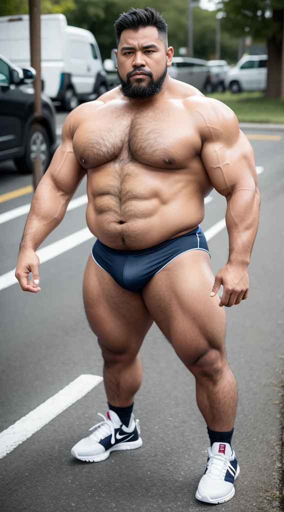 of a man，male people，Muscle wrestler，Muscular，Stout wrestler，jpn，Uncles，45岁Middle age男子，Short hair details，Wrestling boots，athletic sneakers，Show off your toned body，Panorama characters，white colors，，aged 40，short mustache,Middle age，tattoo iingerless gloves，Wheat-colored skin，oilly skin，Dark skin，Show off your chest muscles，Sumo wrestler，body builder，short mustache，Wide sideburns，Pronounced abs，ssmile，chocolate complexion，Pure background