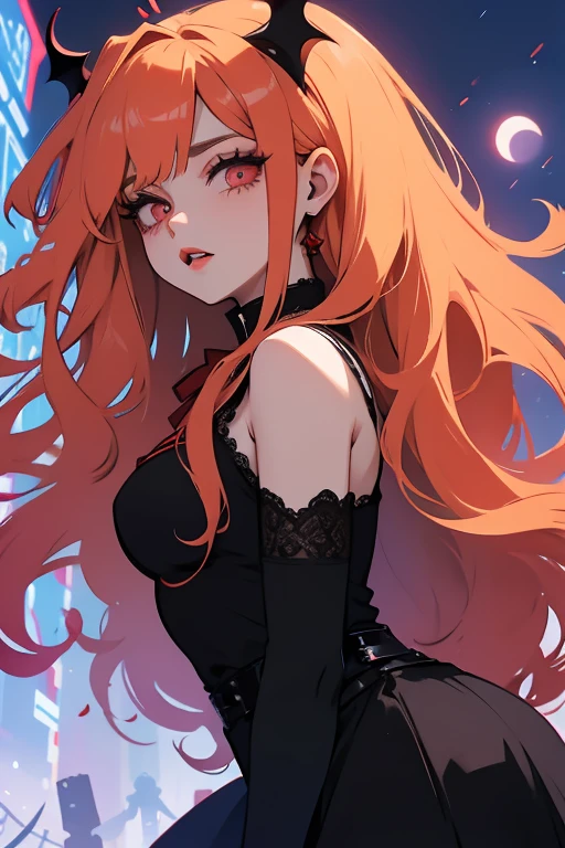 DoressUna chica con canas、ojos rojos、vampiro、Luna Roja、Medianoche