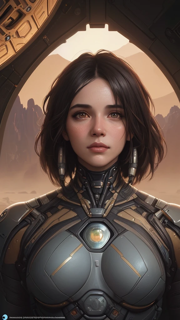 (perfect face) landscape, oil on matte canvas, sharp details, the expanse scifi spacescape ceres colony, intricate, highly detailed, digital painting, rich color, smooth, sharp focus, illustration, Unreal Engine 5, 8K, art by artgerm and greg rutkowski and alphonse mucha