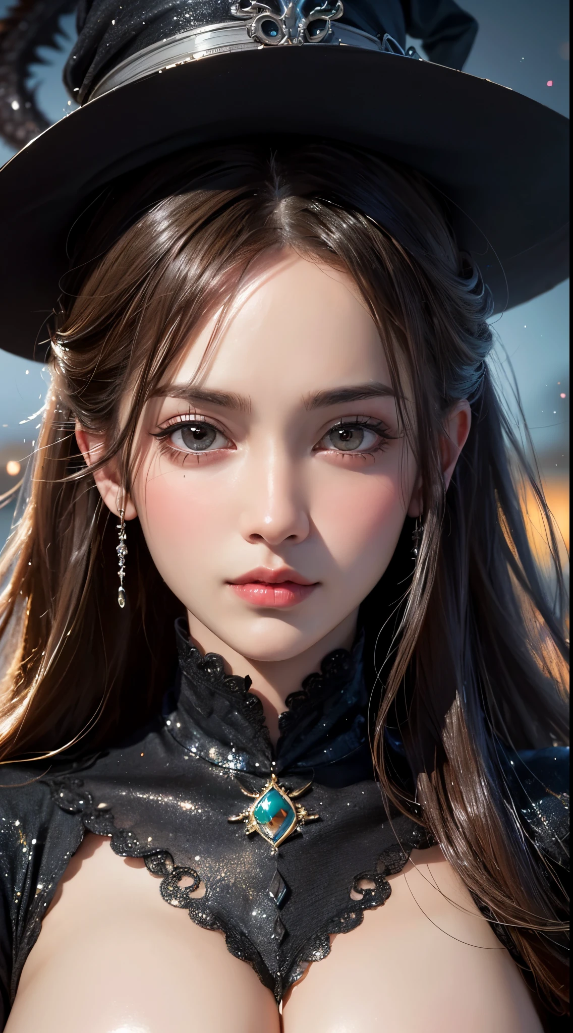 A close up of a woman wearing a hat and a top hat - SeaArt AI