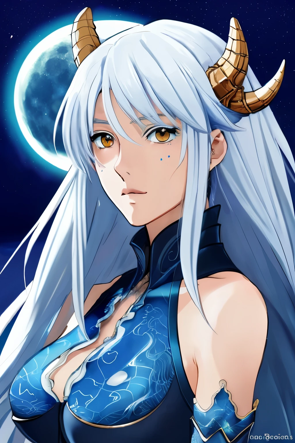 extremely detailed eyes and face perfect anatomy blue anime fantasy sea moon full figure dragon dragon god