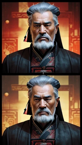 oriental、Old man wearing ancient Chinese armor、old man with ancient chinese hairstyle、three kingdom、multiple warlords、top-quality、masterpiece、超A high resolution、(Photorealsitic:1.4)、Game Posters、