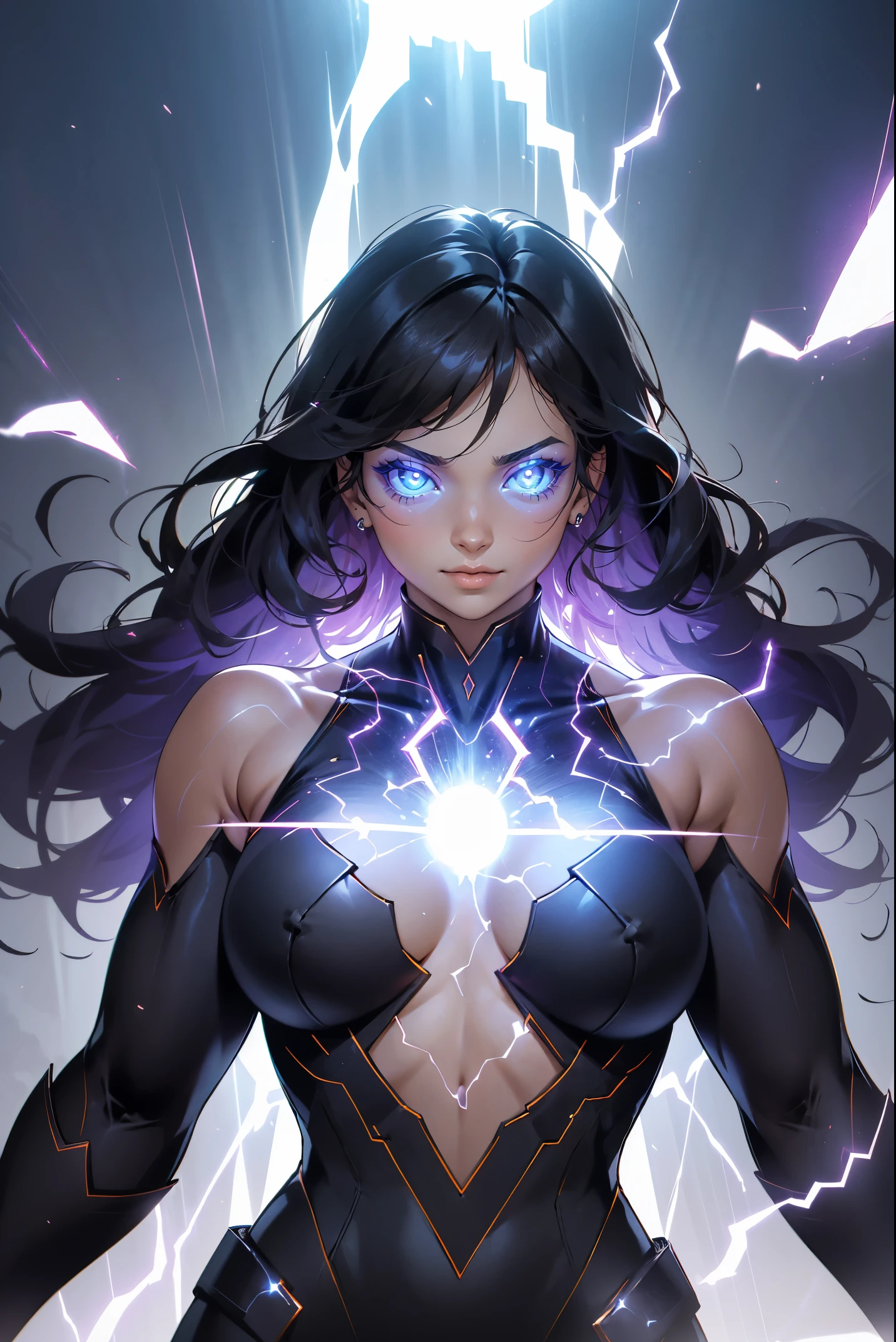 A mulher hipermuscular, envolta em uma aura de energia, concentra seu poder, preparing to manifest an extraordinary ability. A bright light begins to emanate from your hands, forming electric rays that dance around you. Seus olhos, agora eletricamente carregados, reflect the intensity of the power that is about to be released. Com um gesto elegante, she channels the rays towards the weights around her, e a eletricidade os envolve. Os equipamentos, agora carregados de energia, appear to pulse in response to the force it controls. Os espectadores, still in awe of his display of physical strength, now witness a display of supernatural abilities. Hypermuscular woman extends her arms, releasing controlled electrical beams that dance along his muscular body. A eletricidade parece acariciar suas formas, highlighting each contour and revealing a unique symbiosis between his incredible physical strength and the electrical powers he now commands. Enquanto ela continua a canalizar essa energia, a atmosfera ao seu redor parece eletricamente carregada, creating a scene worthy of a superhero. Your presence in the gym turns into something more than just a physical display; she personifies the fusion between human strength and supernatural energy. The rays continue to dance around her, as an extension of your will and ability. This unique spectacle of power creates a magnetic aura, leaving everyone present astonished at the unparalleled combination of superhuman abilities and the formidable physical strength of the hypermuscular woman.