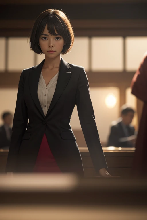 The background is blurred, the depth of field is shallow, and the faces of the characters are clear