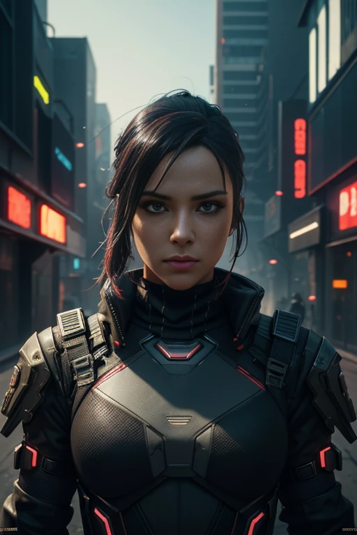 best quality, masterpiece, photo, 4K, photorealistic, highly detailed,
techwear, cyberpunk city, solo, futuristic, closeup, avatar to use on websites, ancient warrior,