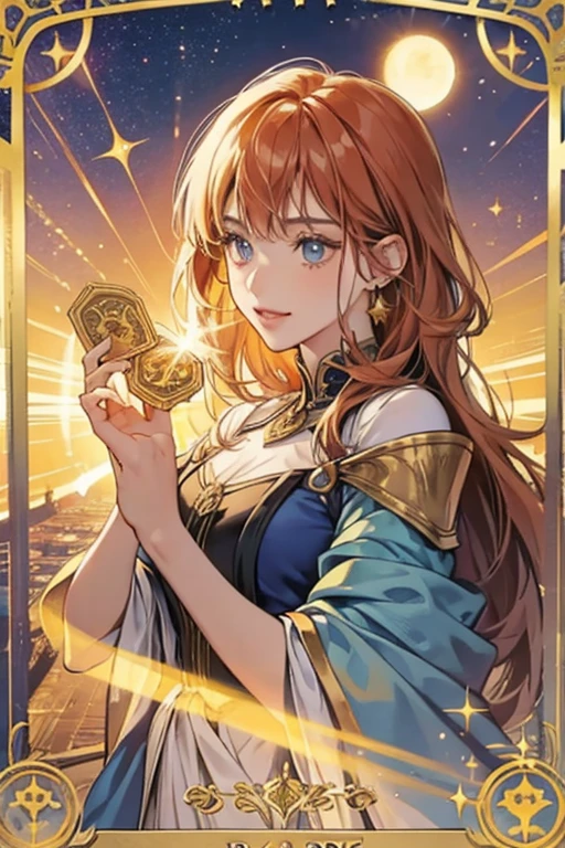 tarot card; the sun; glitter;