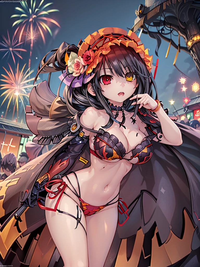 gran calidad ++ Extremely detailed high resolution, very aesthetic, ojos expresivos, (((Cara perfecta))), (((face symmetrical))), ((good anatomy)), (((manos perfectas))), (((8k))), UHD, Fondo de pantalla HD, (((alta calidra detallada, (((1girl))), (((Date A Live))), ((((Kurumi)))), (((hembra madura))), ((((cuerpo completo)))), (((heterochromia))), (((Milficación))), (((hembra madura))), (((hombros estrechos))), (((pechos grandes))), (((cintura estrecha))), (((New york city))), (((new york new year))), (((new year))), (((New year 2024))), (((fireworks))), (((18 year old beautiful girl))), Dedos detallados, Dedos precisos, Manos no antinaturales, strange eye, ojos rojos, escote, colas gemelas de pelo negro,