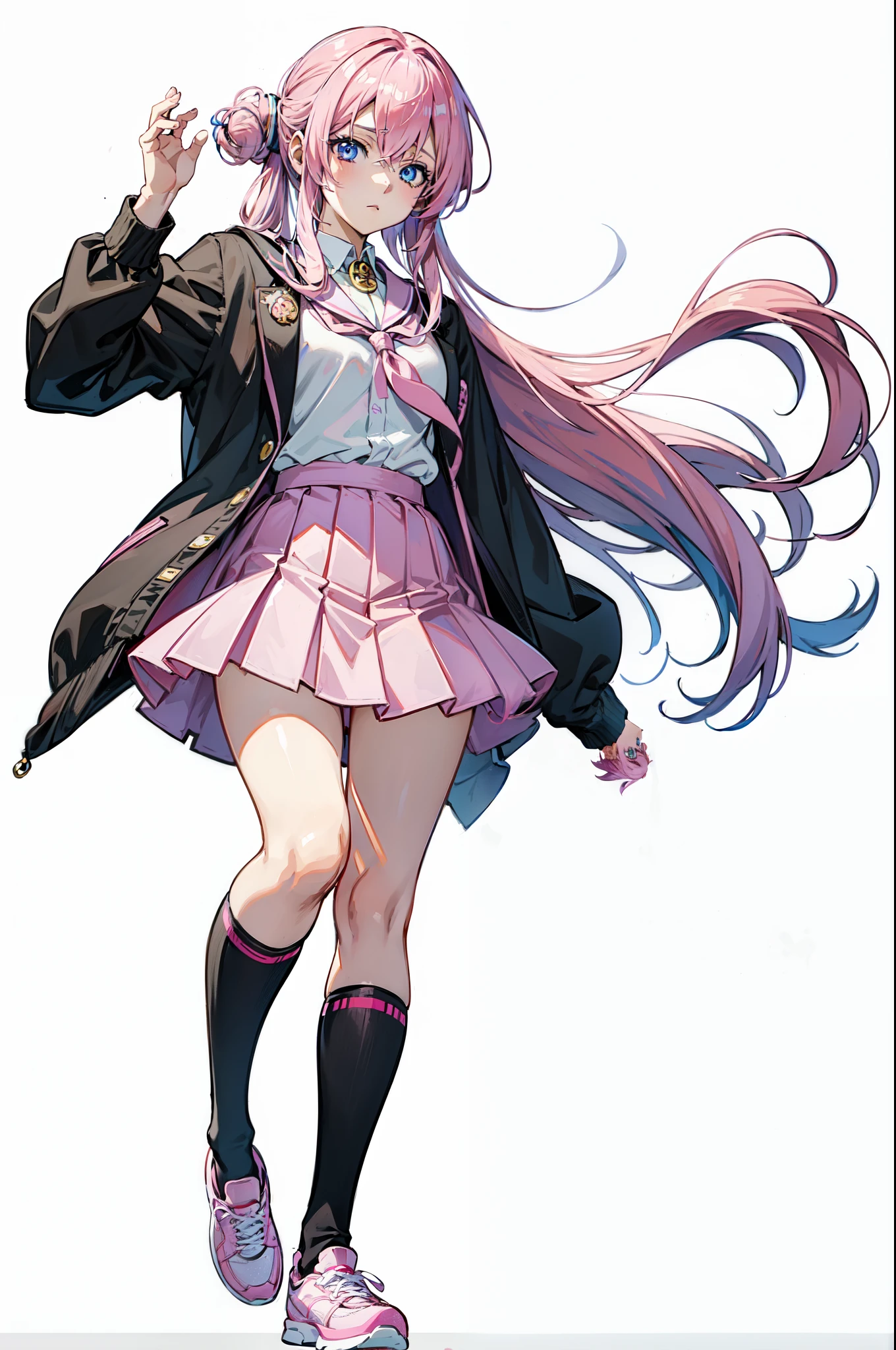 anime girl with pink hair and blue eyes in a school uniform, beautiful anime high school girl, anime visual of a cute girl, an anime girl, (anime girl), anime girl named lucy, anime girl with long hair, with pink hair, anime best girl, anime full body illustration, anime girl, young anime girl, pretty anime girl, haruno sakura