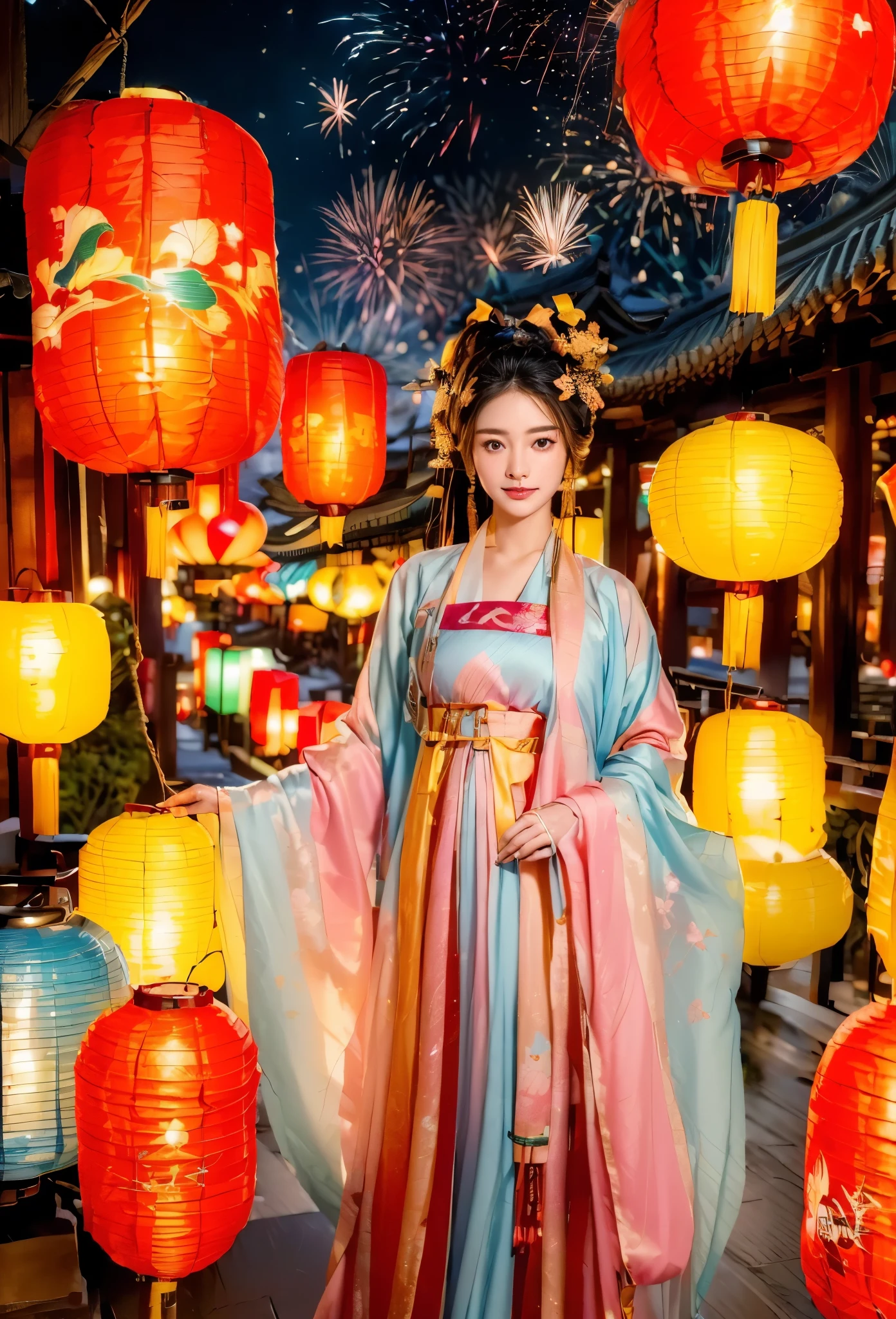 (fire works，很多fire works绽放:1.5)