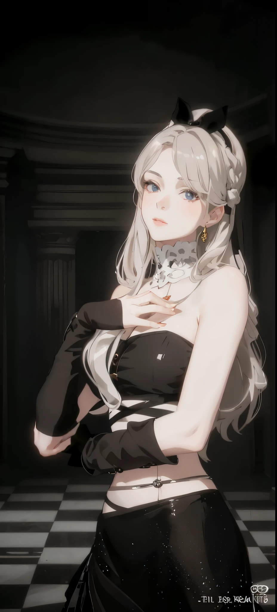((absurdres, higher, ultra HD)) a mischievous victorian era 30-year old woman courtesan ,pixiv, digital painting, beautiful elegant woman, , (white shoulder length hair for woman), victorian era
